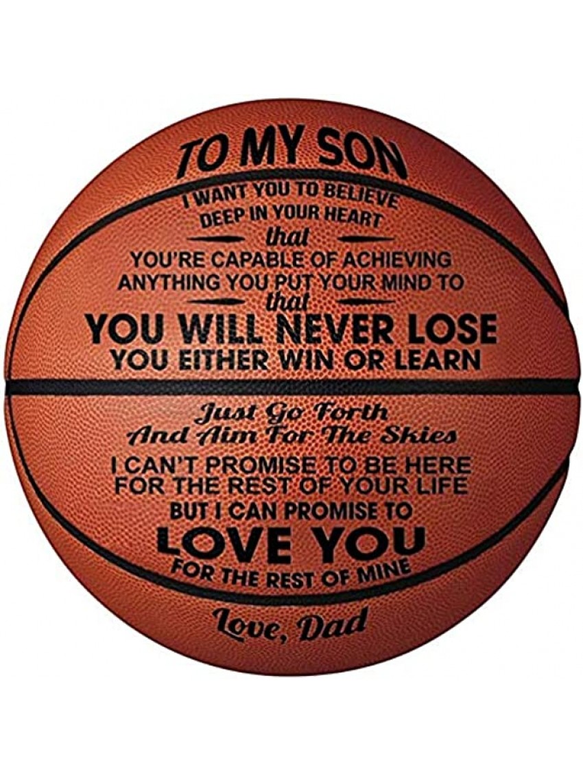 PRSTENLY Custom Outdoor Basketball Gift Personalized 29.5" Basketball Outdoor for Kids and Adults Engraved Birthday Graduation Back to School Gifts You Will Never Lose You Either Learn Or Win