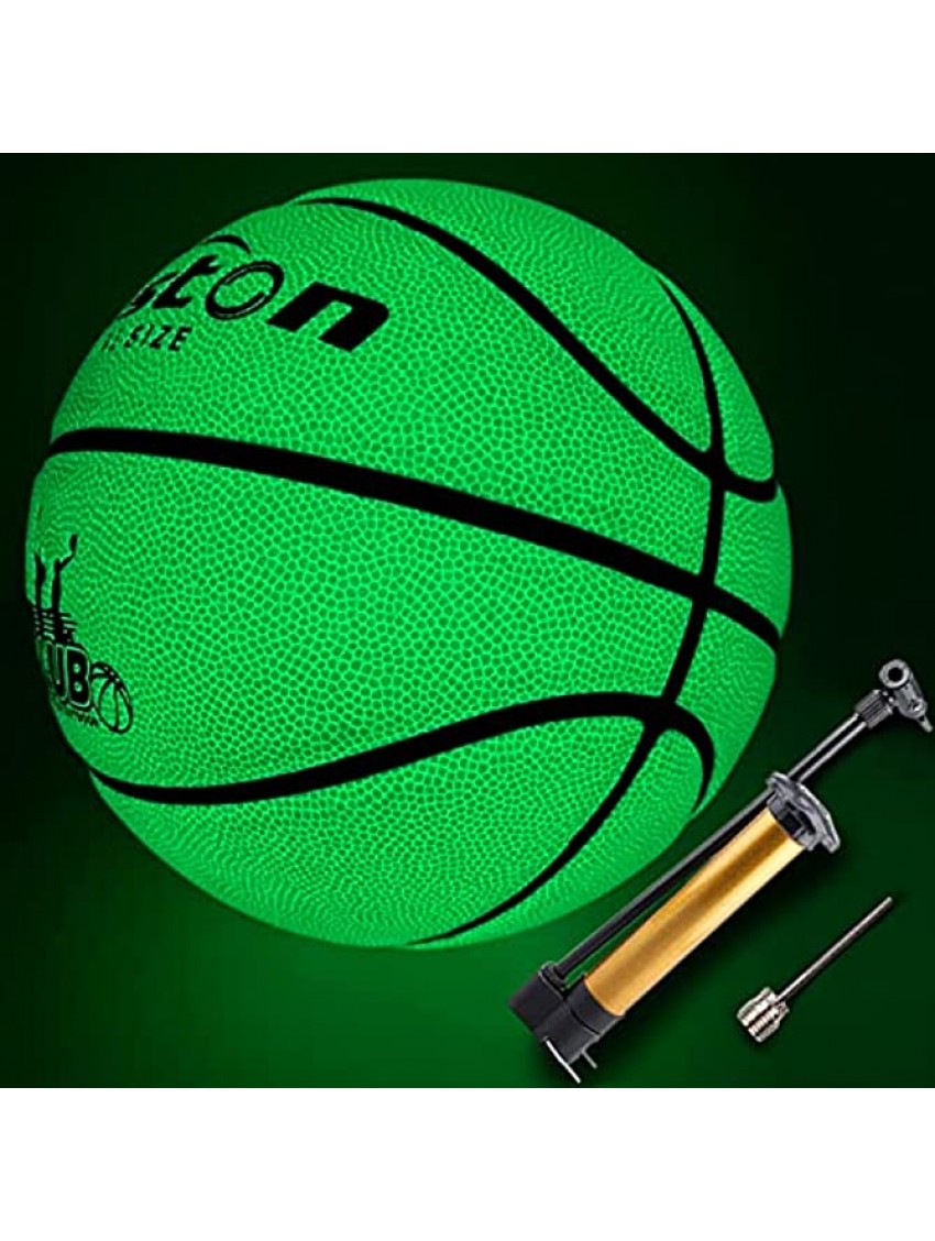 Senston Glow in The Dark Basketball Glowing Leather Basketball Light up Basketball Size 7 Gift for Kids Men Women Indoor-Outdoor Night Basketball