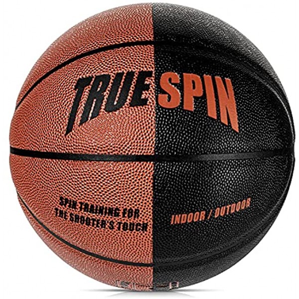 True Spin Basketball Ball for Shot Control & Spin Training Outdoor Indoor Premium Composite Leather Regulation Size 7 29.5"