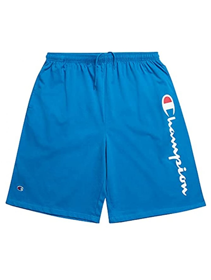 Champion Mens Big and Tall Lightweight Cotton Jersey Shorts with Script Logo
