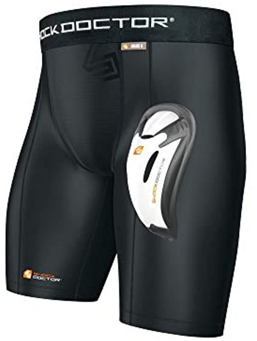 Shock Doctor Adult Compression Short with Bio-Flex Protective Cup Baseball Hockey Softball Lacrosse Football and Soccer