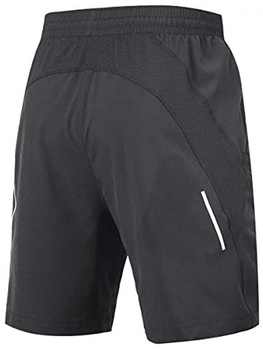 Souke Sports Men's Workout Running Shorts Quick Dry Athletic Performance Shorts Black Liner Zip Pockets