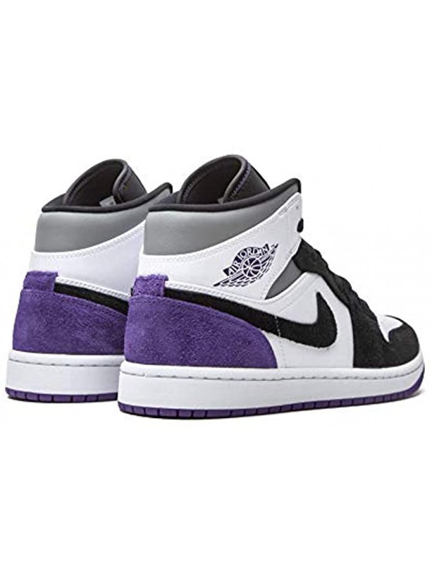 Nike Mens Air Jordan 1 Mid SE 852542 105 White Court Purple Black Trainers for Men Mid top Air Jordan Shoes for Men Court Purple UK 9