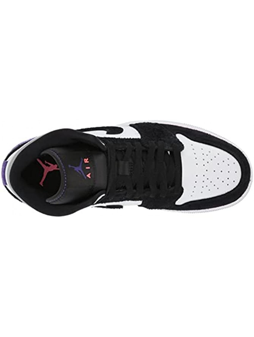 Nike Men's Air Jordan 1 Mid Se Court Purple Suede White Court Purple Black 8.5