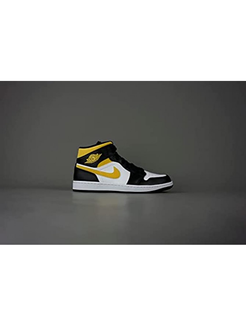 Nike Mens Air Jordan 1 Mid Sneaker Adult White Pollen-Black 10 M US