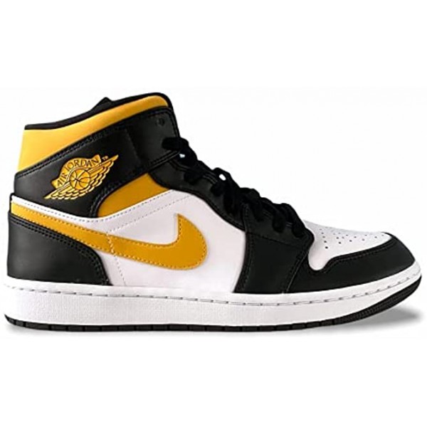 Nike Mens Air Jordan 1 Mid Sneaker Adult White Pollen-Black 9.5 M US