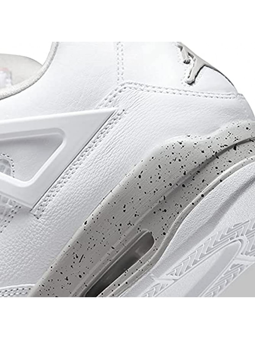 Nike Men's Air Jordan 4 Retro White Oreo White Tech Grey Black Fire Red