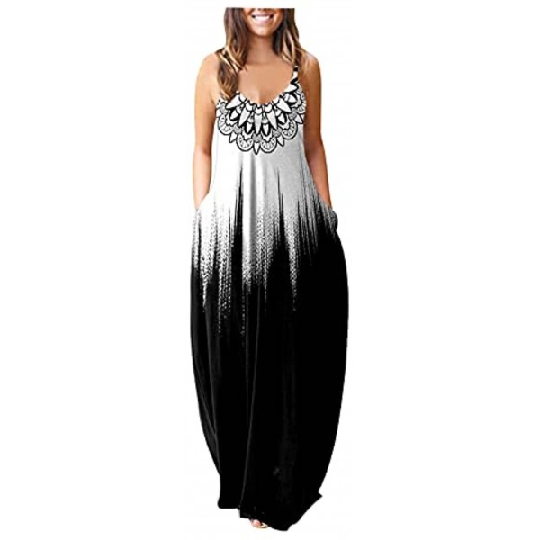 Aiouios Casual Dress for Women Summer Womens Plus Size Maxi Dresses Beach Sun Dress Party Cocktail Dress Long Sundress