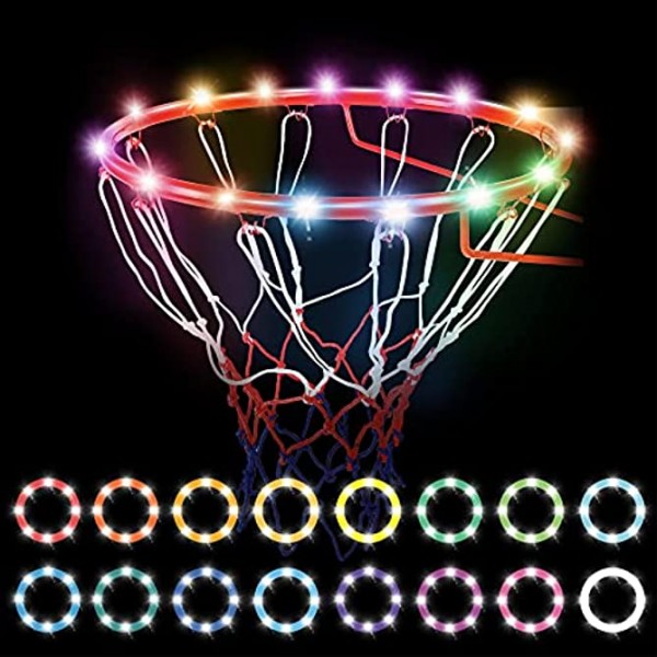 DONBODUX LED Basketball Hoop Lights,Remote Control Basketball Lights,16 Color Change by Yourself,Waterproof,Super Bright Basketball Goal Gear,for Outdoor Games and Training in The Evenings