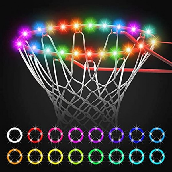 LED Basketball Hoop Light Remote Control Light Up Basketball Hoop Waterproof Basketball Rim LED Light 17 Color and 7 Lighting Modes Basketball Gift for Kids Adults Bright to Play at Night Outdoors