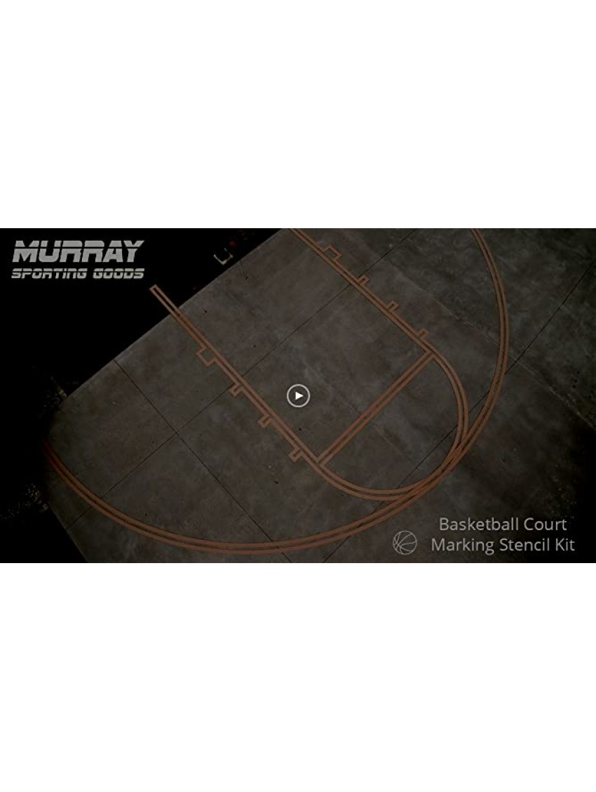 Murray Sporting Goods Basketball Court Marking Stencil Kit for Driveway Asphalt or Concrete | Stencil Spray Paint Kit for Backyard Basketball Court