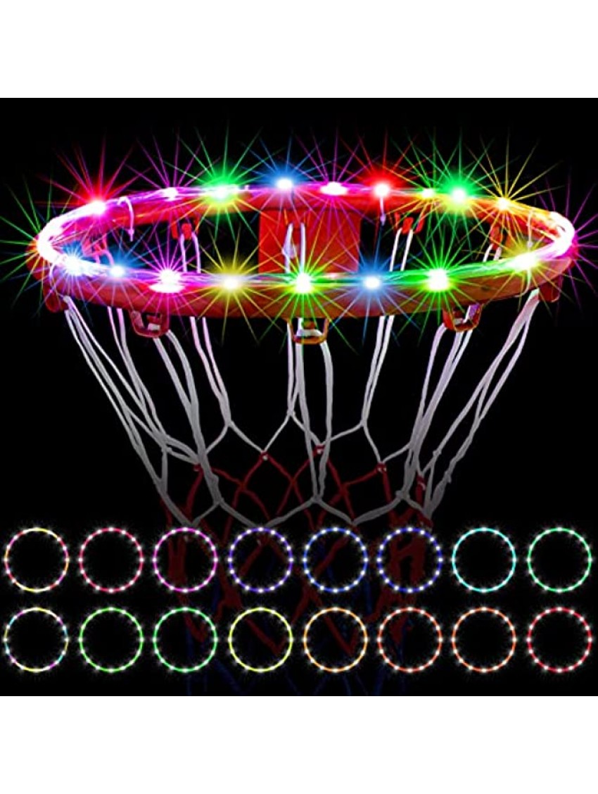 Raipoment LED Basketball Hoop Lights Remote Control Waterproof Basketball Rim Lights with 17 Colors and 7 Lighting Modes Super Bright to Play at Night Outdoors Good Gift for Kids