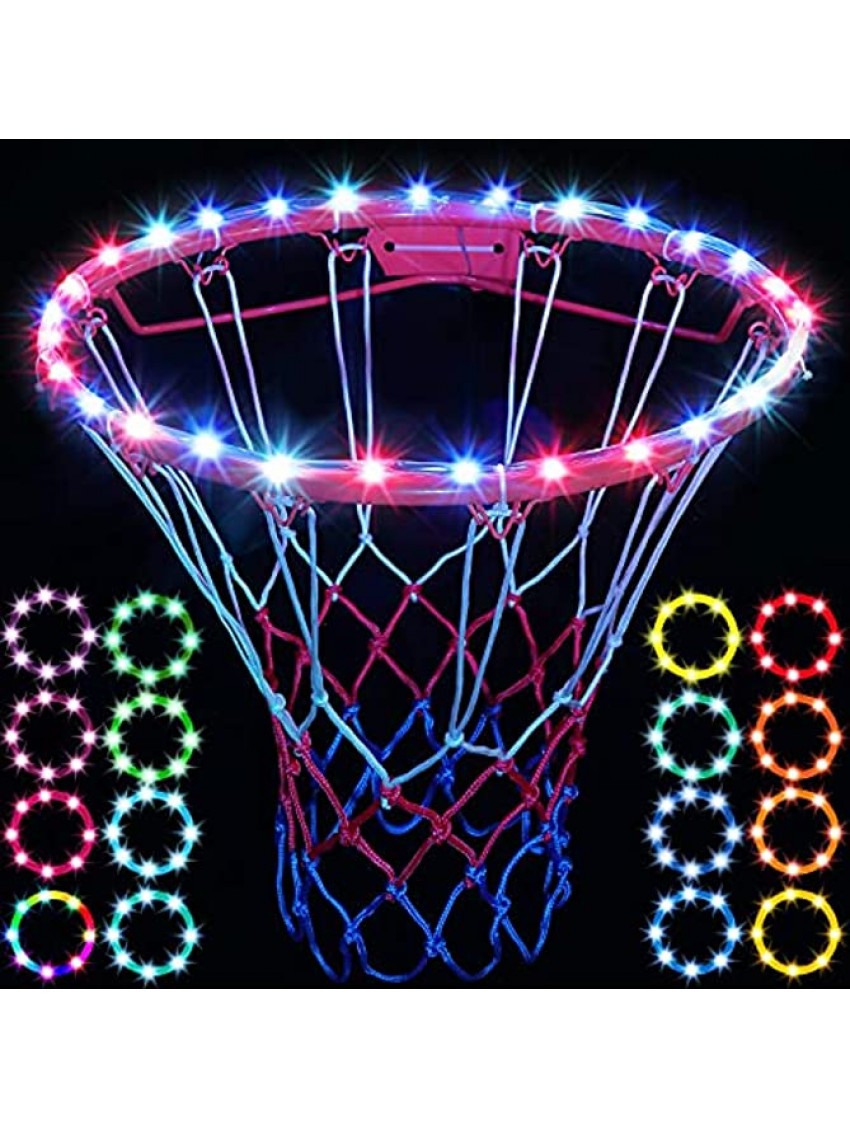 Rope lights LED Basketball Hoop Light Remote Control Waterproof Basketball Rim Lights with 17 Colors 7 Lighting Modes Super Bright Goal Accessories for Kids Adults Boys Outdoor Game and Training