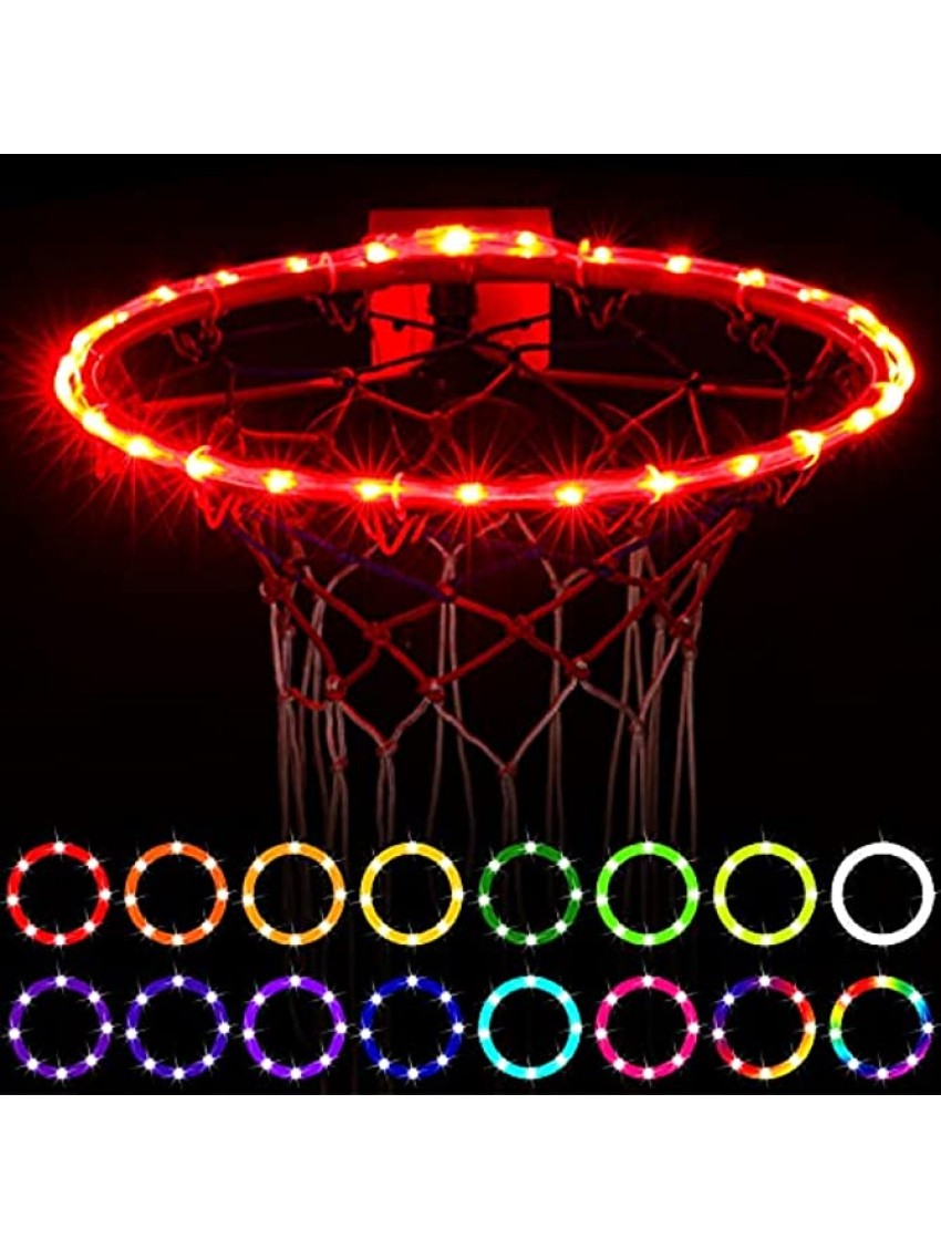 WAYBELIVE LED Basketball Hoop Lights Remote Control Basketball Rim LED Light 16 Color Change by Yourself Waterproof，Super Bright to Play at Night Outdoors ,Good Gift for Kids
