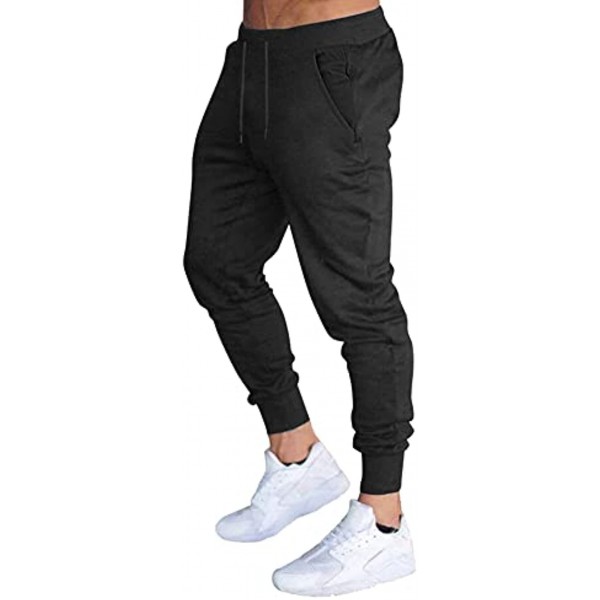 A WATERWANG Men's Slim Fit Joggers Pants Athletic Workout Tapered Sweatpants Running Pants with Pockets
