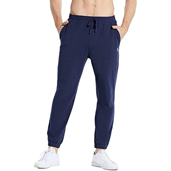 BALEAF Men's 27" Cotton Sweatpants Sports Running Joggers Pants Lightweight Lounge Pocketed Pajamas 7 8 Length