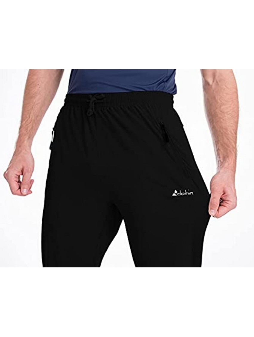 clothin Mens Workout Athletic Pants Elastic-Waist Drawstring Pants for Sport Exercise Travel,Quick-Dry,Stretchy
