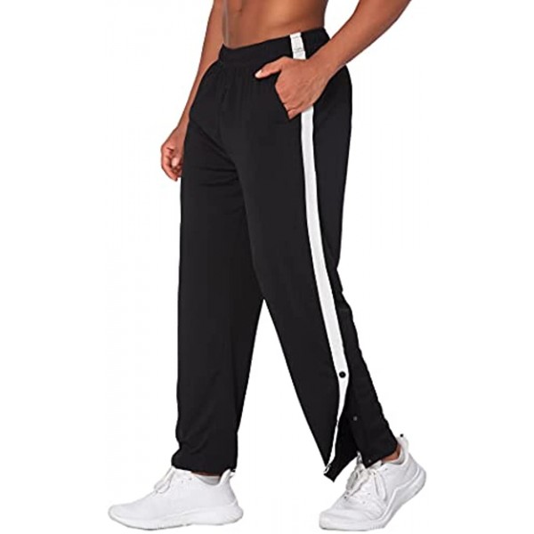 Deyeek Men's Basketball Pants for Lounge Loose Fit Sweatpants Straight Leg Open Bottom Warm Up Active Pants