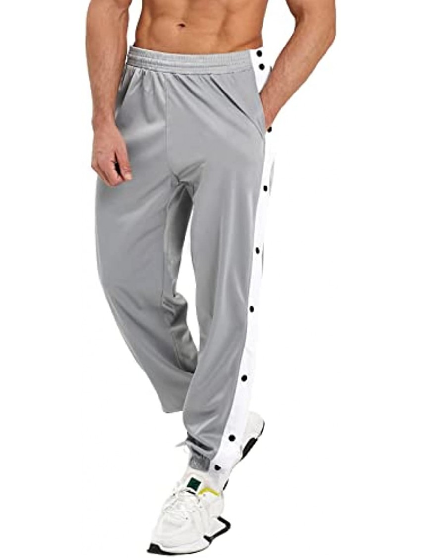 SCHEKNTS Men's Sweatpants Tear Away Basketball Pants Athletic Workout Running Casual Loose Jogger with Pockets