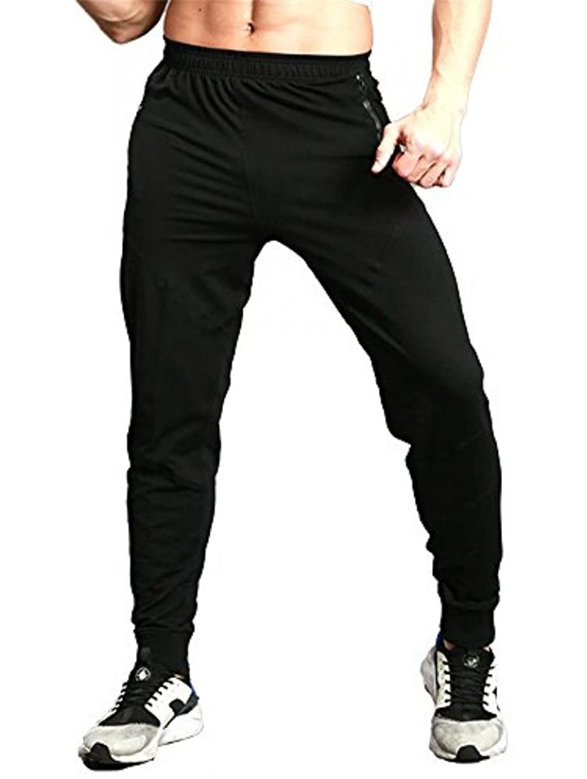TBMPOY Men's Athletic Running Sport Jogger Pants with Zipper Pockets