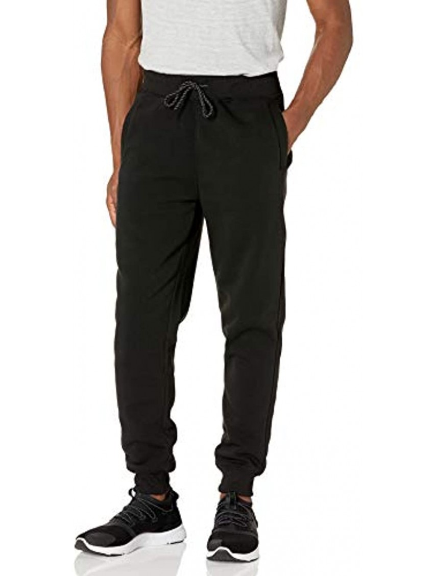WT02 Men's Basic Jogger Fleece Pants Black Large