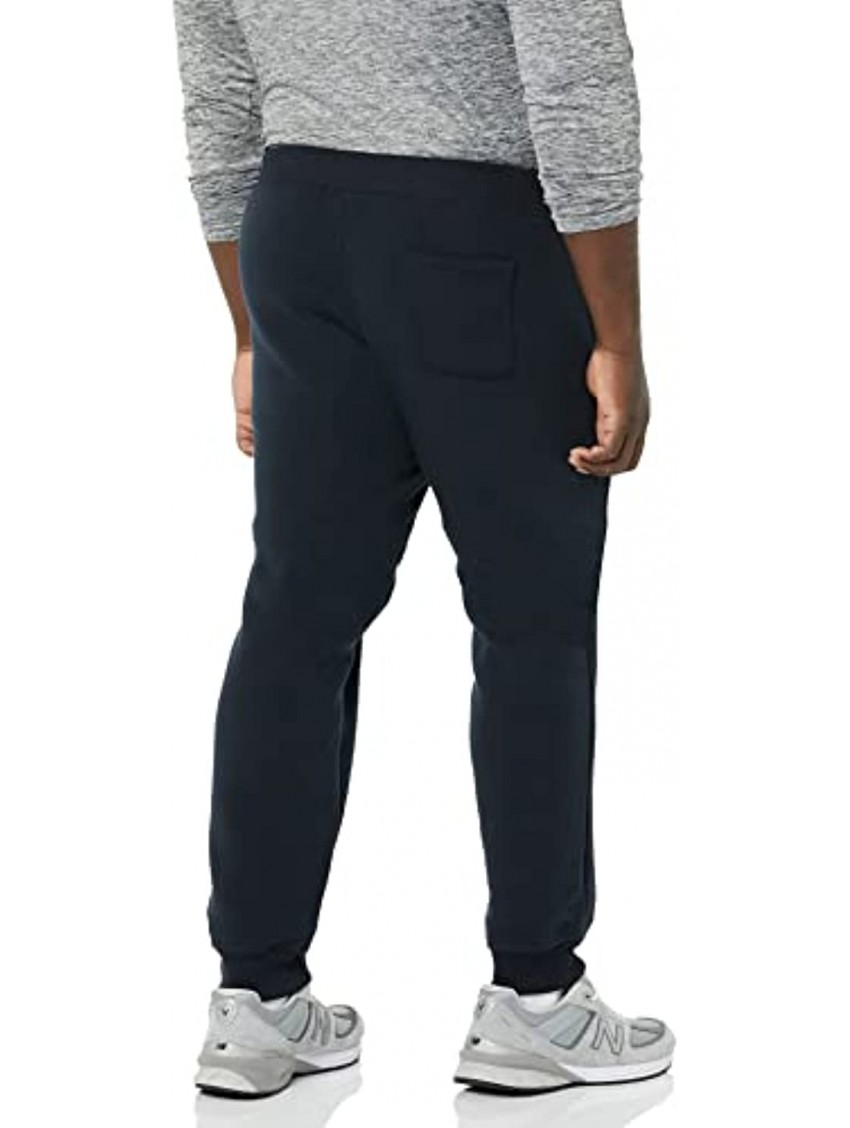 WT02 Men's Basic Jogger Fleece Pants New Navy Large